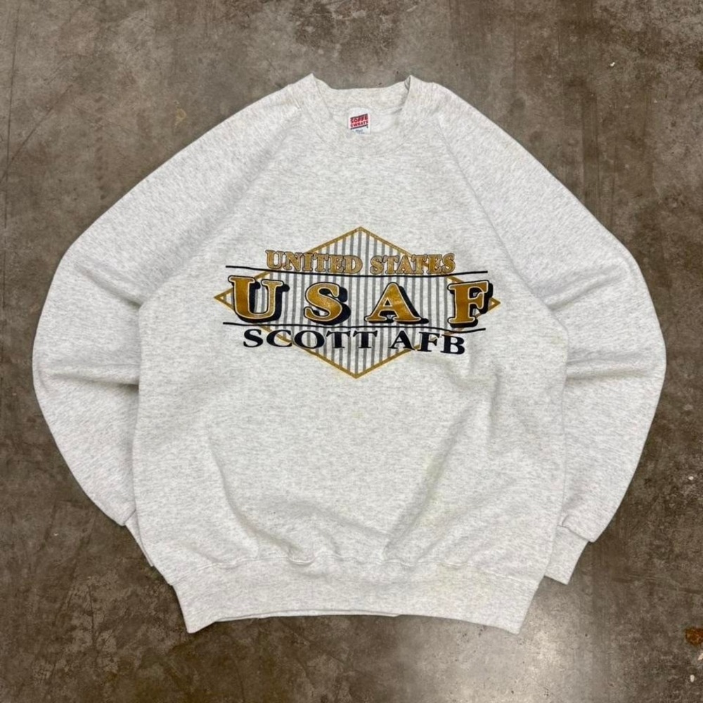 Vintage 90s U.S. Air Force Gray Crewneck Sweatshirt Size L